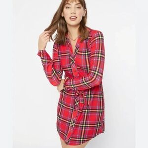 *NWOT!* Red Plaid Shirt Dress